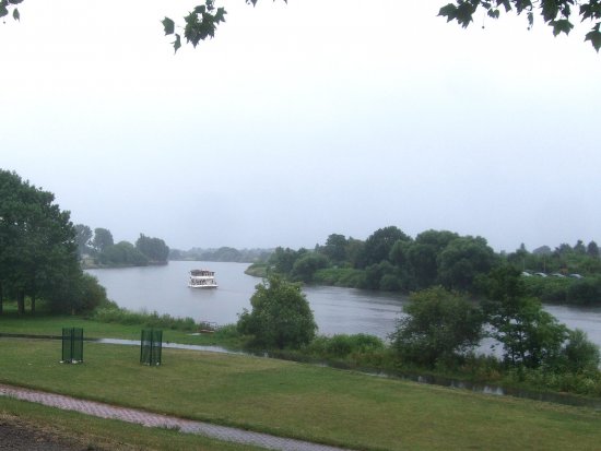 The river Weser with the boat "Friedrich"